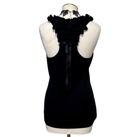 Vtg Y2k Self Esteem Ruffle Bow Gothic Emo Grunge Tank Top - Picture 10 of 12